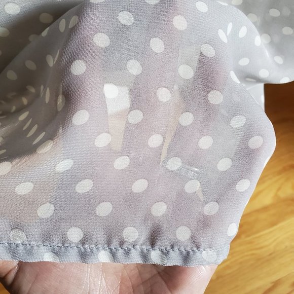 Pretty Daniel Rainn sheer grey and cream polka dot - Picture 5 of 11